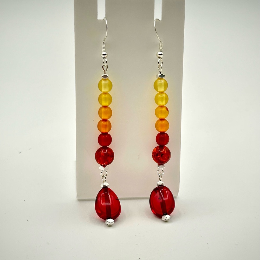 SOLD. Luxury Artisan 2-Piece Set - Amber Necklace and Earrings (Real Amber) - Picture 2 of 3